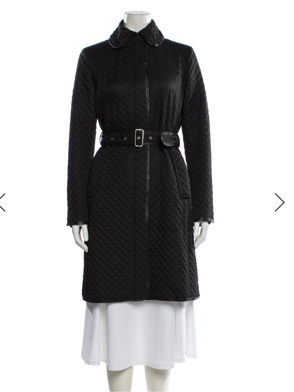 Burberry Black Quilted Belted Coat USA small